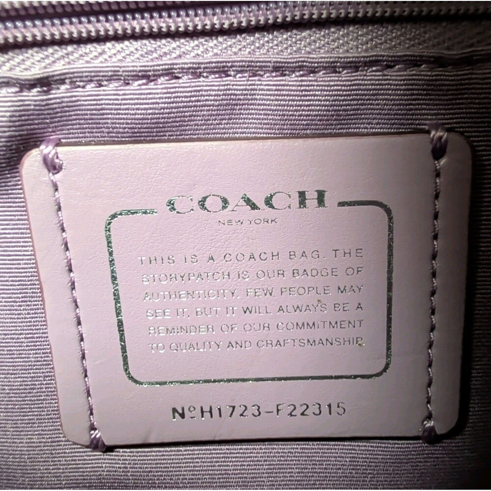 Coach Mini Sierra Crossgrain Lilac Satchel & Wristlet - MISSING STRAP - F22315 - Picture 8 of 16